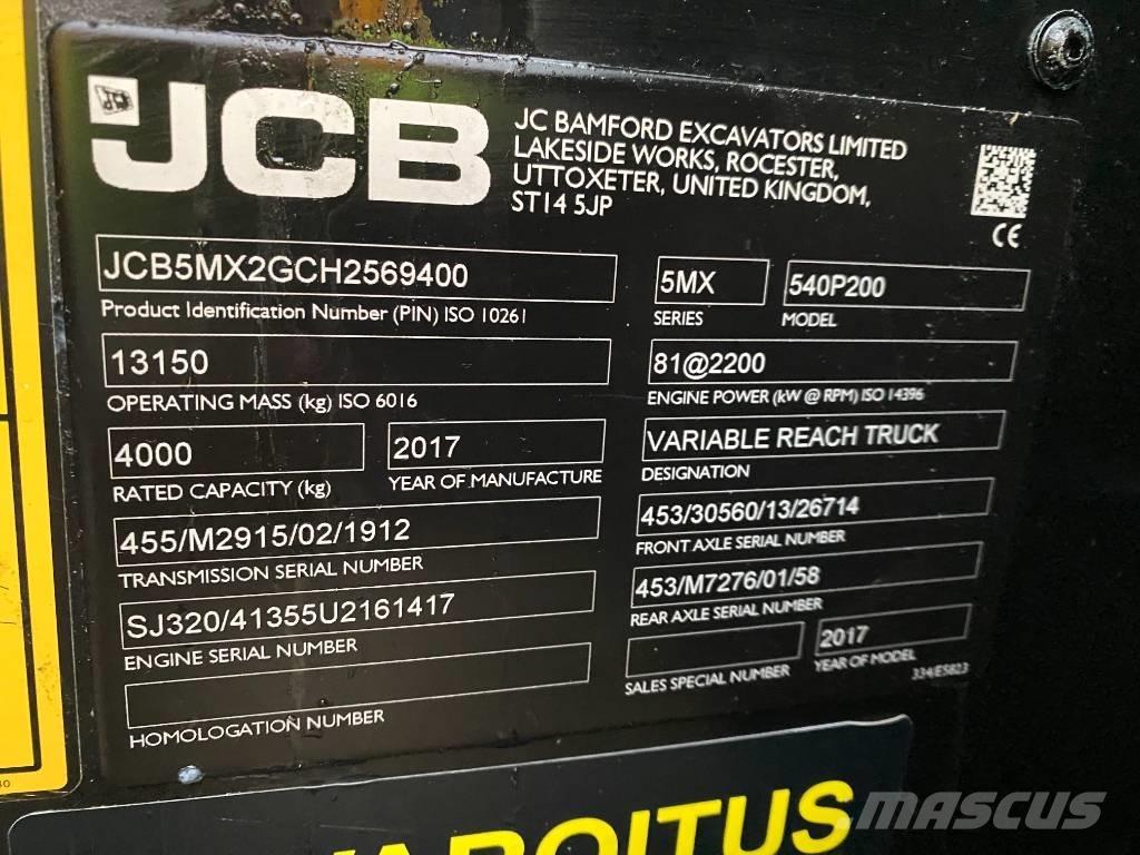 JCB 540P200 S 4WS Teleszkópos rakodók