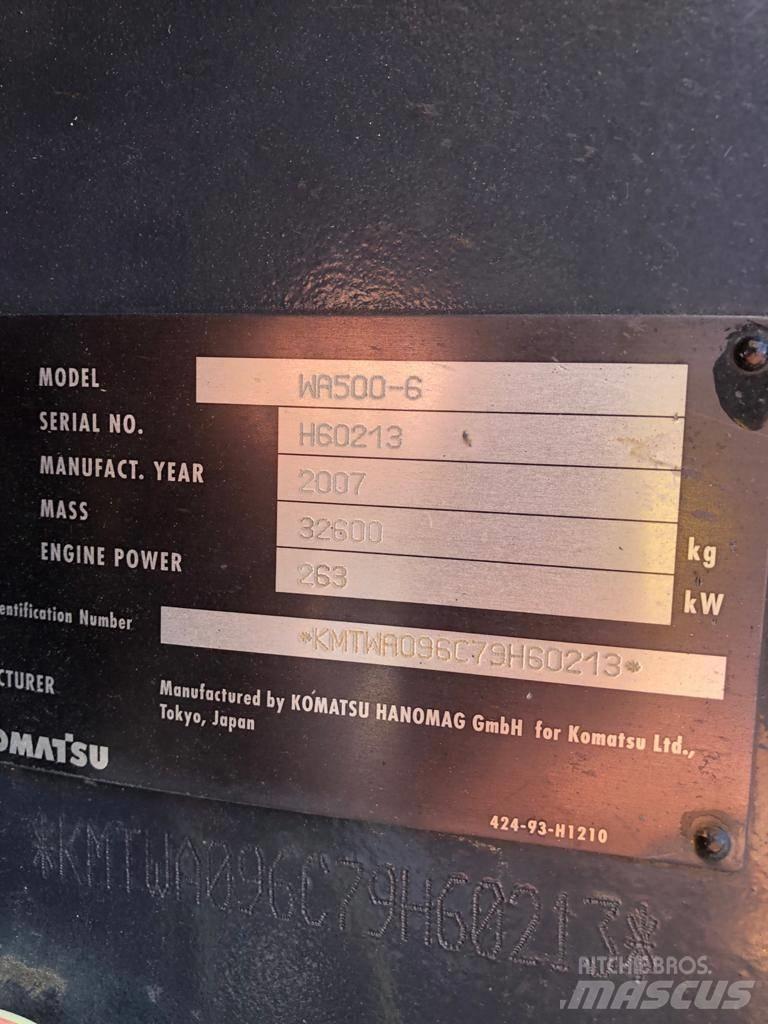 Komatsu WA500-6 Gumikerekes homlokrakodók