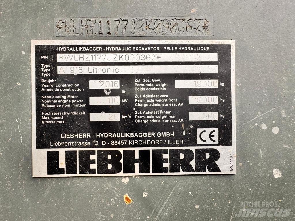 Liebherr A 916 Gumikerekes kotrók