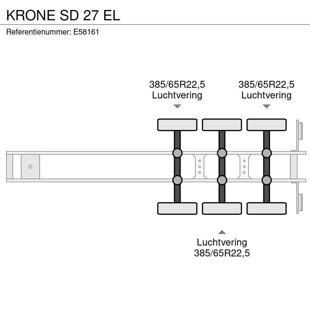 Krone SD 27 EL Platós / Ponyvás félpótkocsik