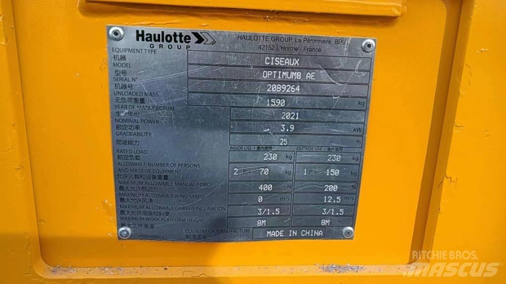 Haulotte OPTIMUM 8 Ollós emelők