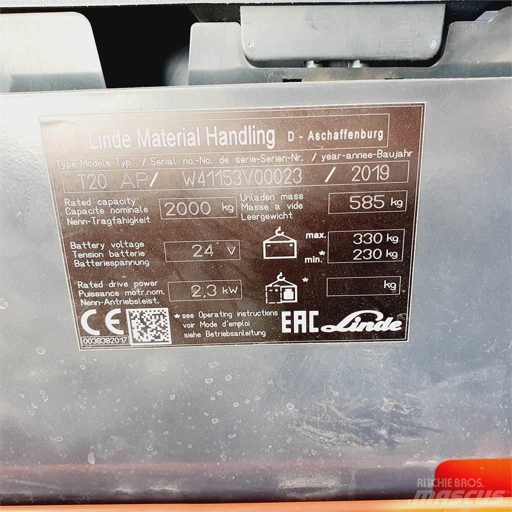 Linde T20AP Narrow Alacsony emelőkocsi