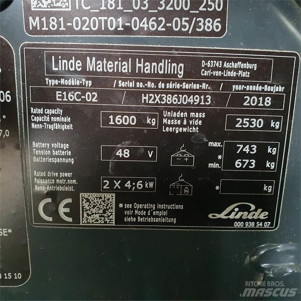 Linde E16C Elektromos targoncák