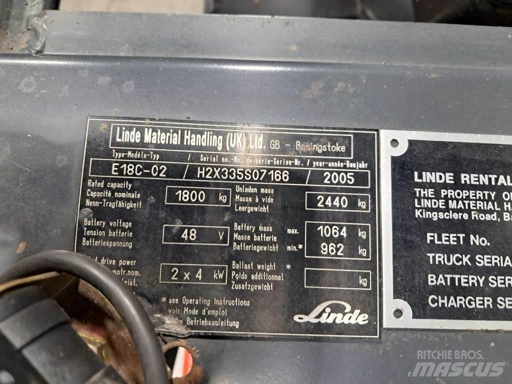 Linde E18C-02 Elektromos targoncák