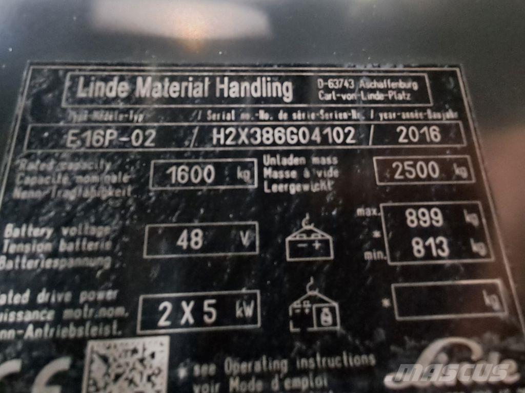 Linde E16P-02 Elektromos targoncák