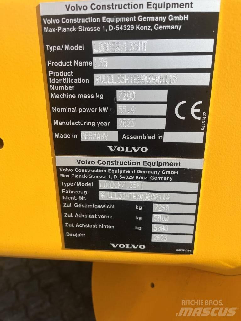 Volvo L35H Gumikerekes homlokrakodók