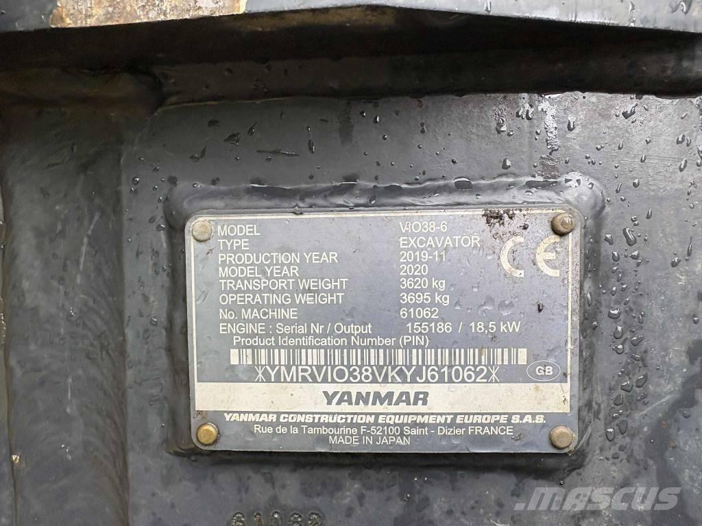 Yanmar Vio 38 Mini kotrók < 7t