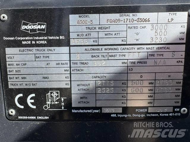 Doosan G 30 E-5 Gázüzemű targoncák