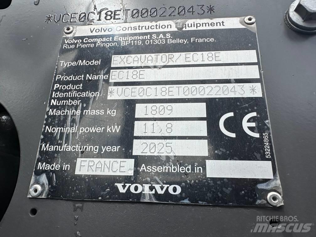 Volvo EC 18 E Mini kotrók < 7t