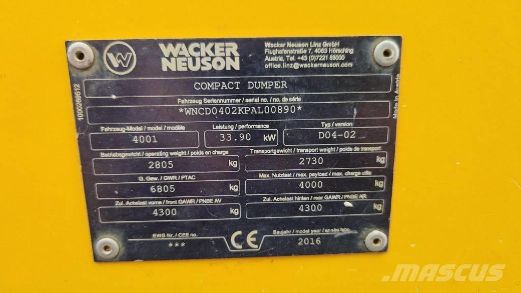 Wacker Neuson 4001 Mezei dömperek