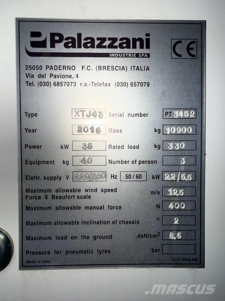 Palazzani XTJ 43 Teleszkópos emelők