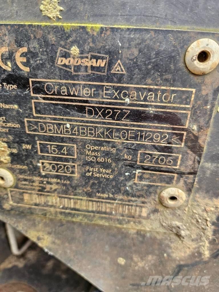 Doosan DX 27 Z Mini kotrók < 7t
