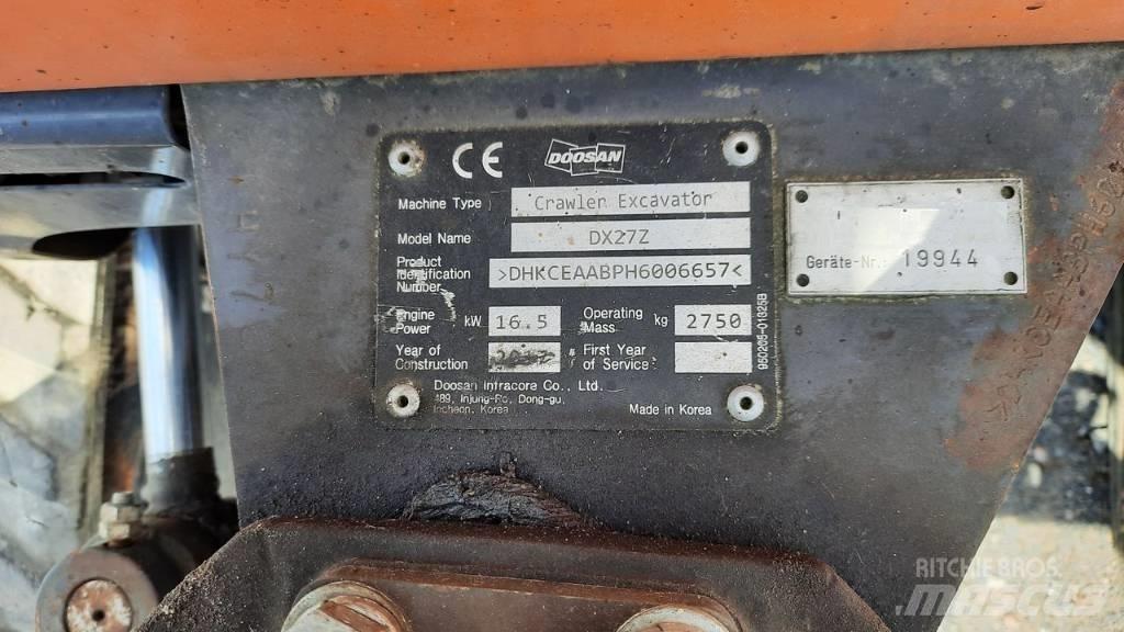 Doosan DX 27 Z Mini kotrók < 7t