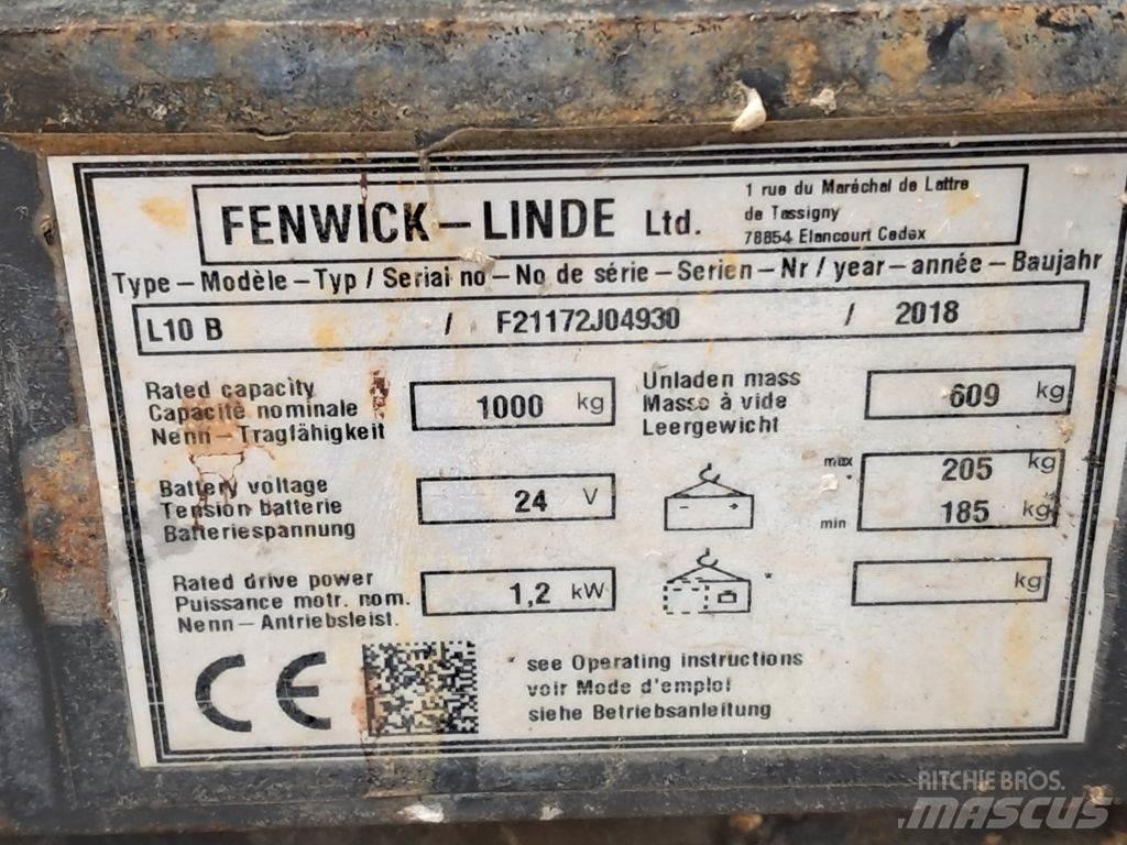 Linde L10B Gyalogkíséretű targonca