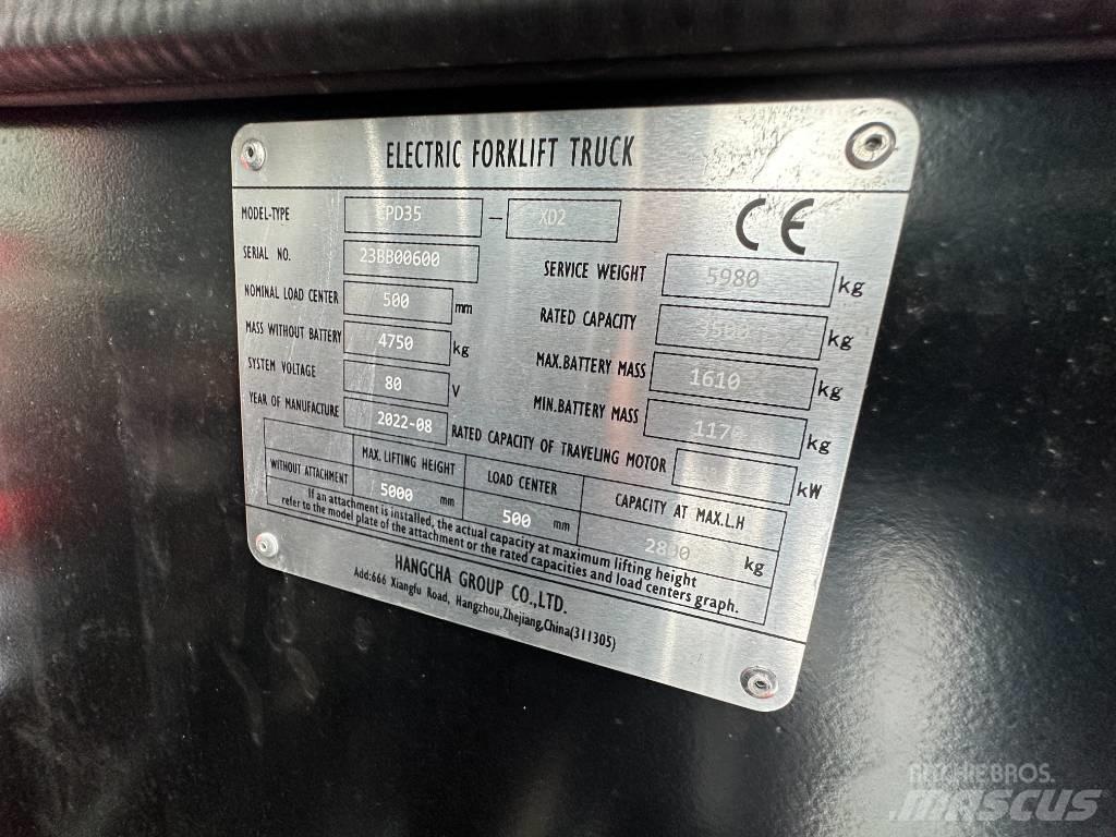 Hangcha CPD35-XD2 Elektromos targoncák