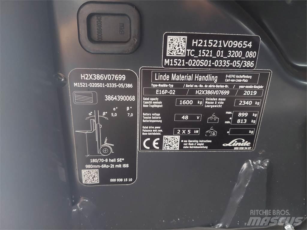 Linde E16P 02 Elektromos targoncák