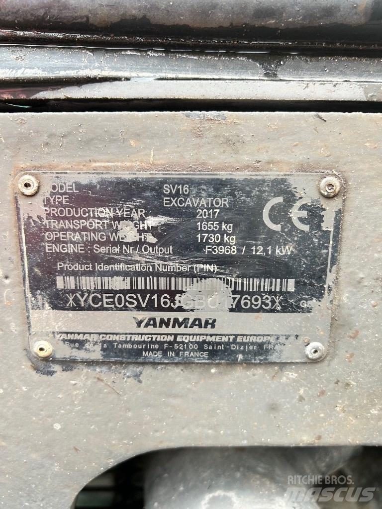 Yanmar SV 16 Mini kotrók < 7t