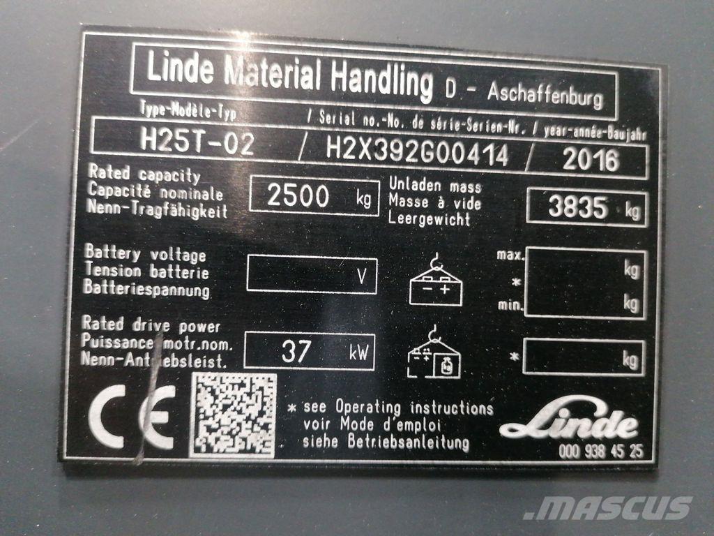 Linde H25T-02 Gázüzemű targoncák