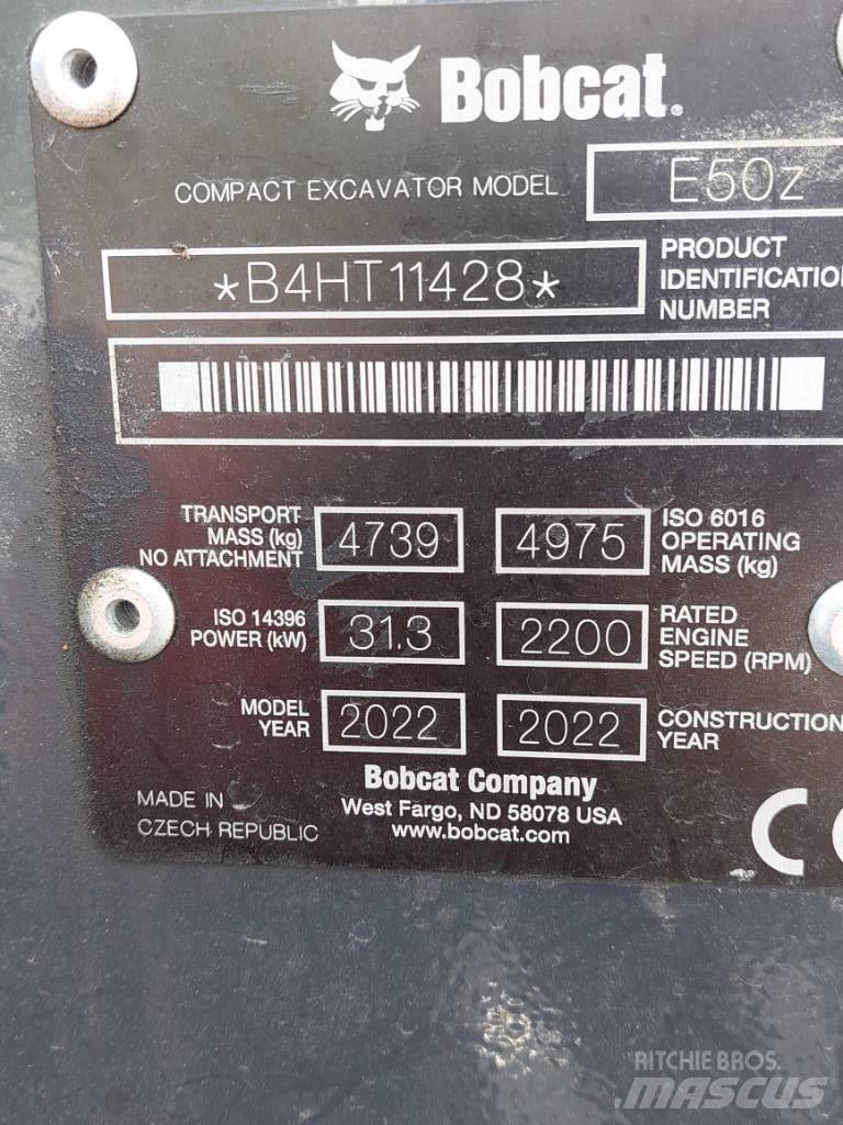 Bobcat E50z Mini kotrók < 7t