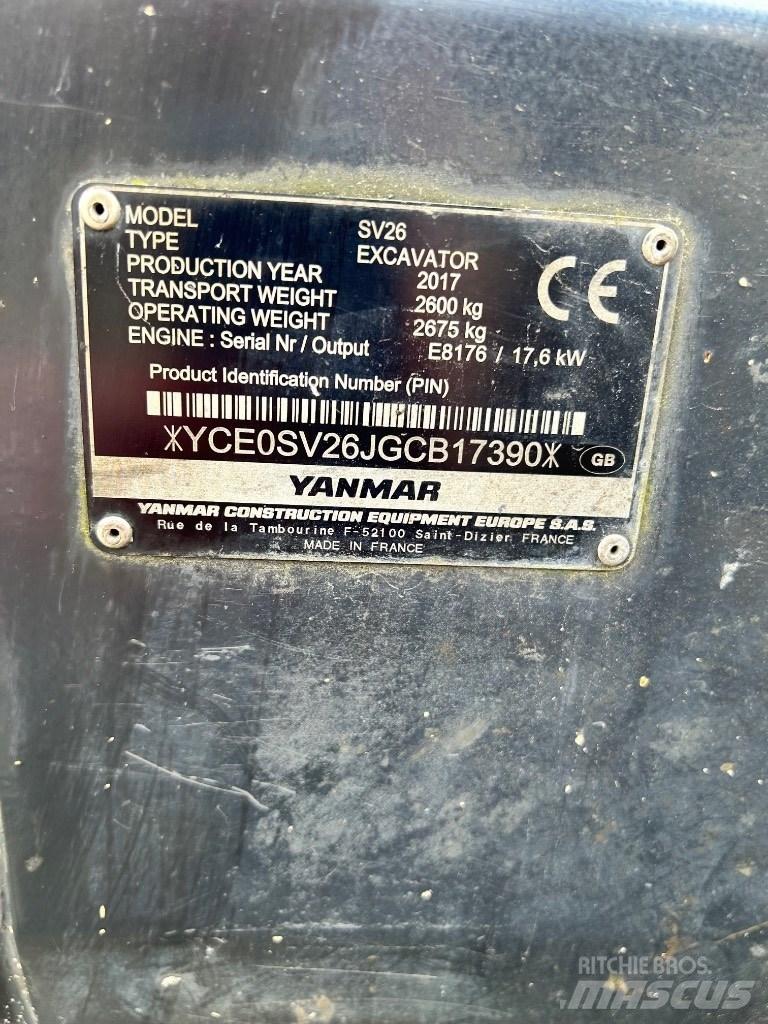 Yanmar SV 26 Mini kotrók < 7t