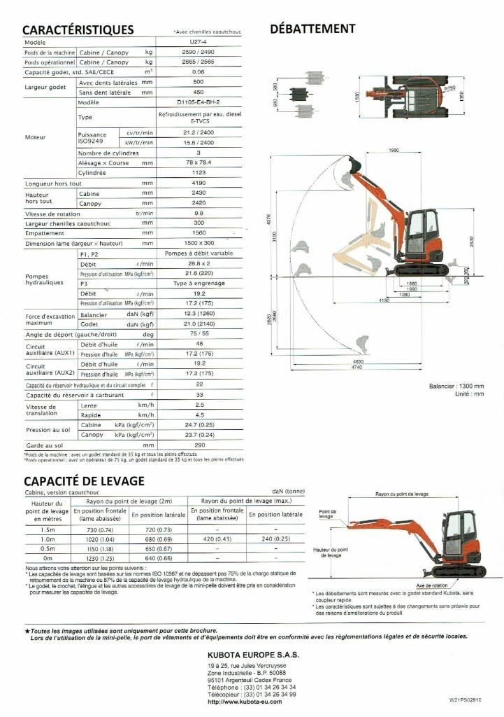 Kubota U 27-4 Mini kotrók < 7t