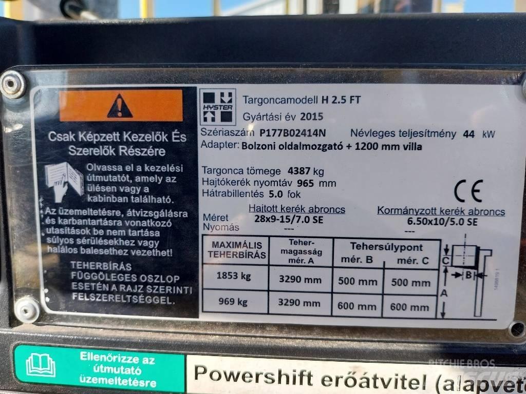 Hyster H 2.5 FT LPG Gázüzemű targoncák