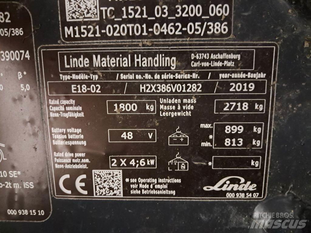 Linde E18-02 Elektromos targoncák