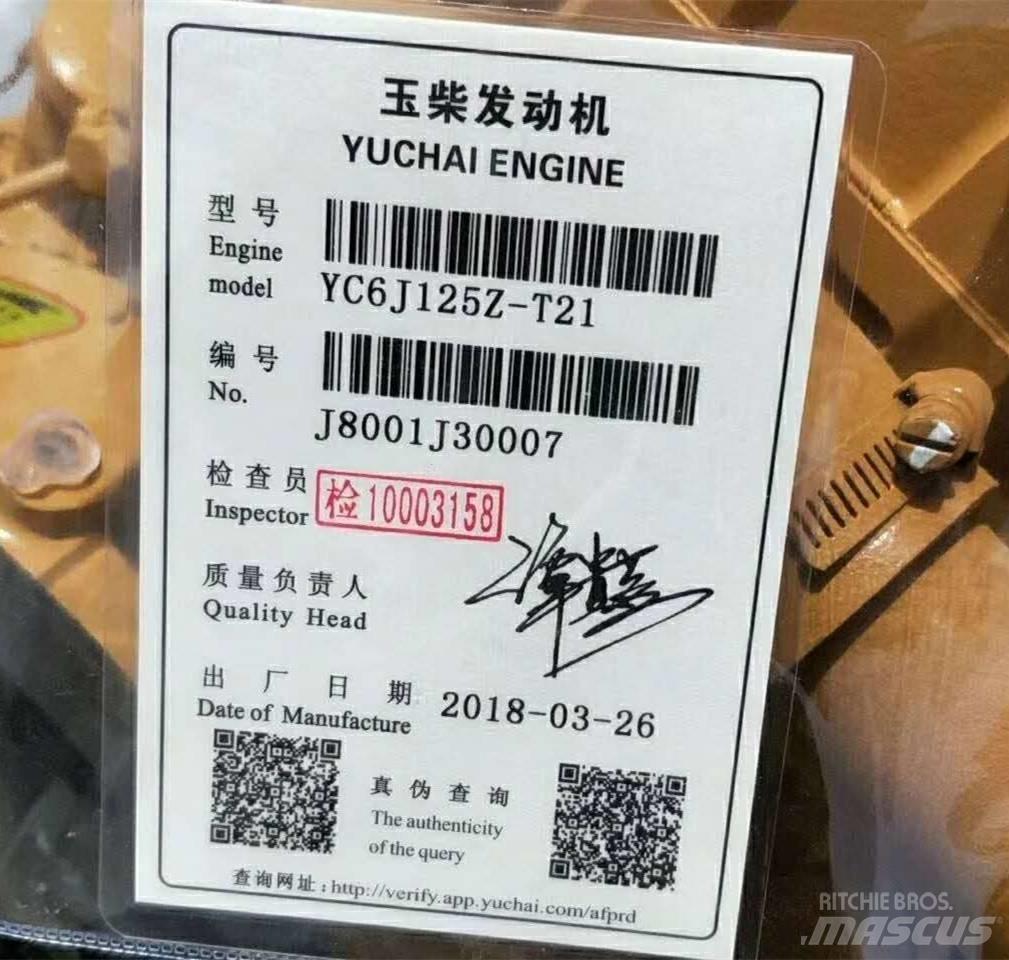 Yuchai YC6J125Z-T21 Motorok