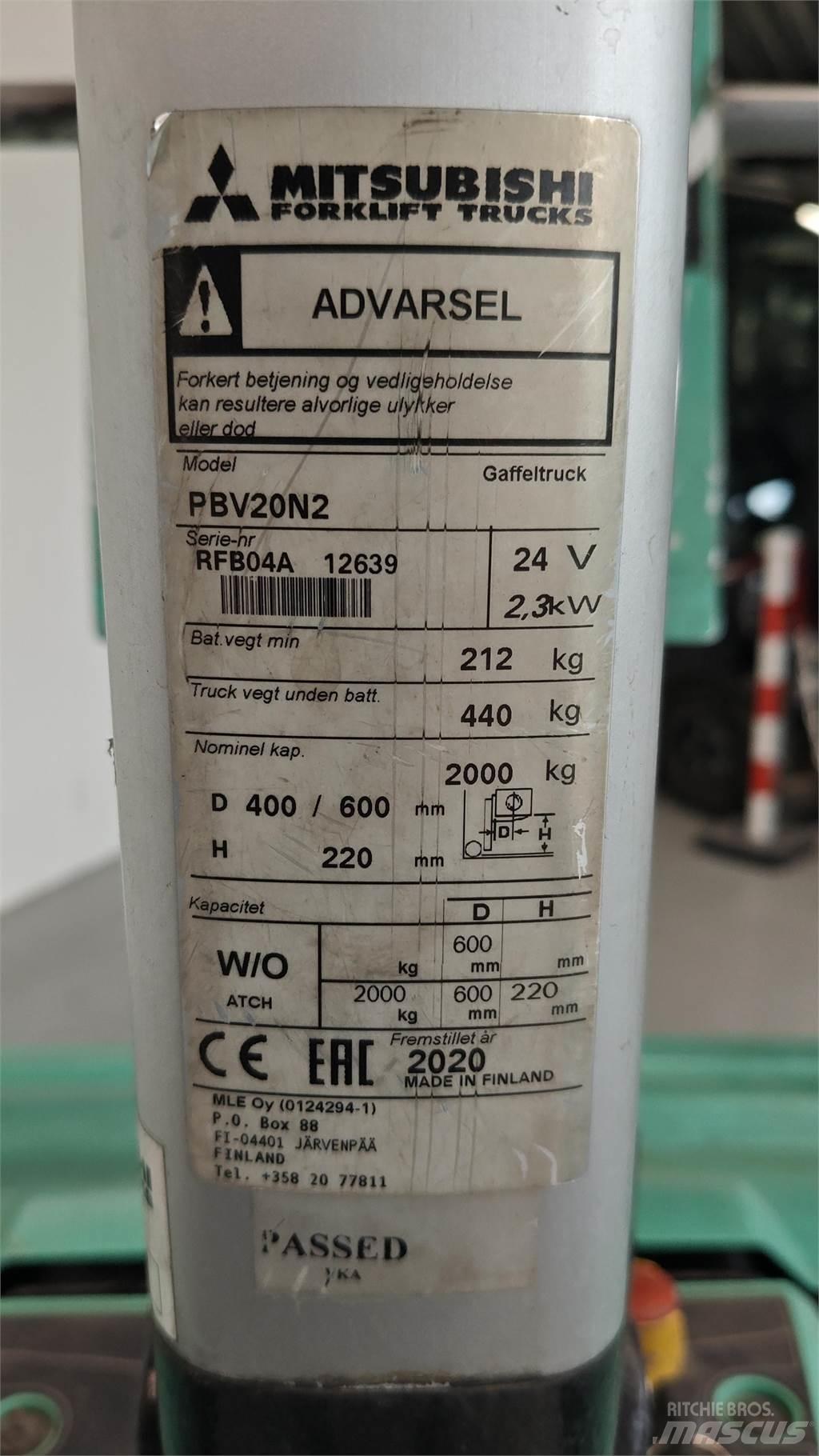 Mitsubishi PBV20N2 Targoncák-Egyéb