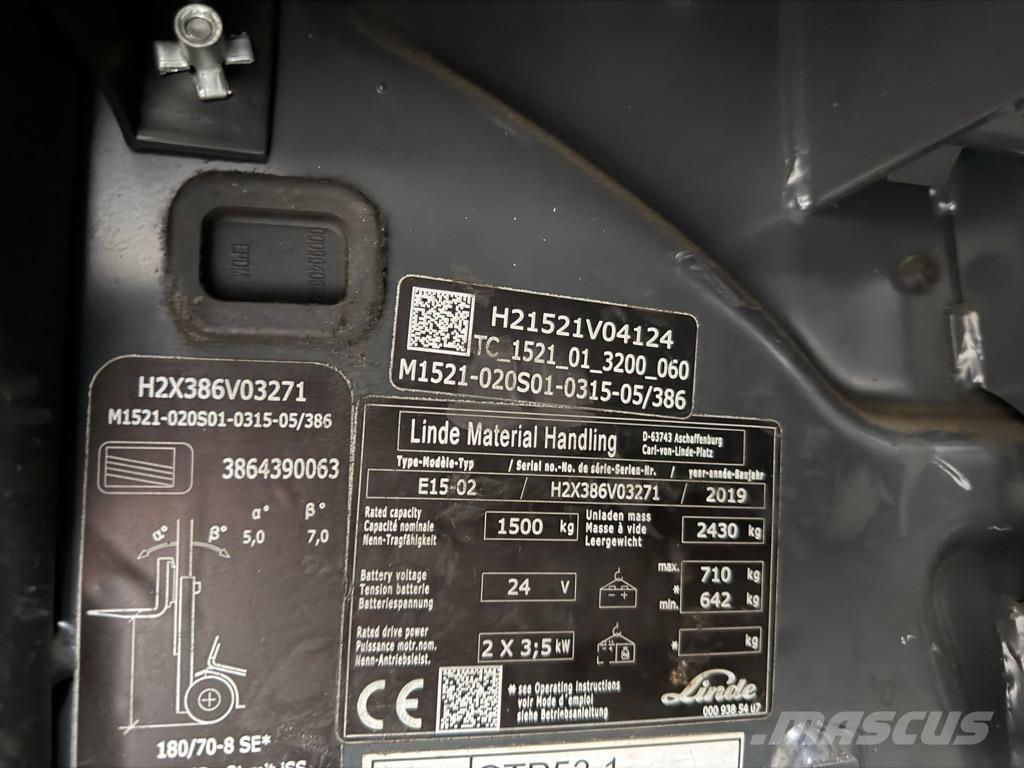 Linde E15 -02 Elektromos targoncák