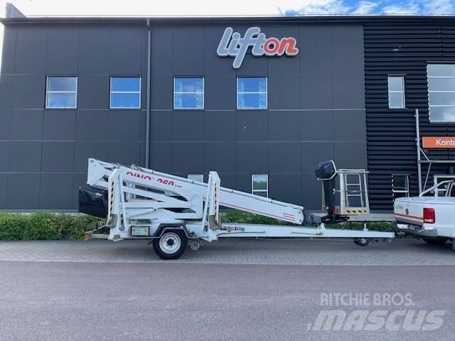 Dino 260 XTD Skylift Pótkocsira szerelt emelők és állványok