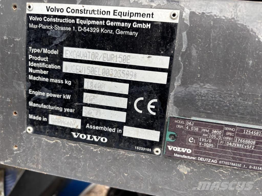 Volvo EWR 150 E Gumikerekes kotrók