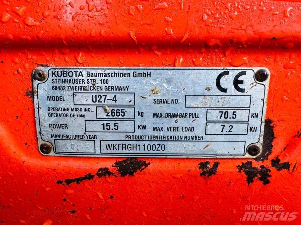 Kubota U 27-4 Mini kotrók < 7t