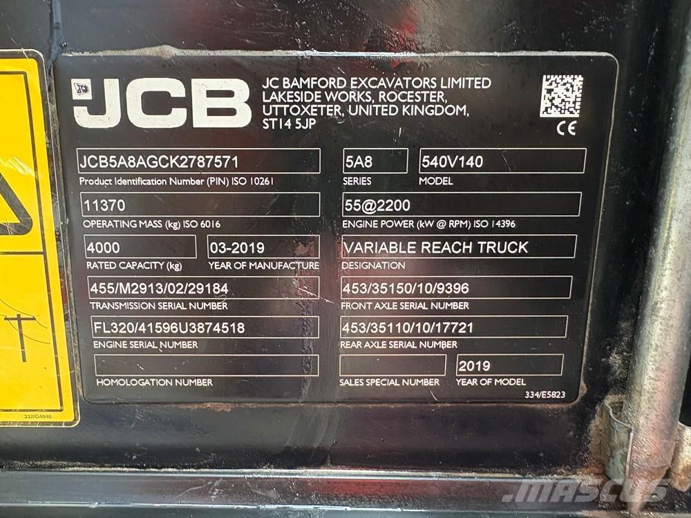JCB 540-140 Teleszkópos rakodók