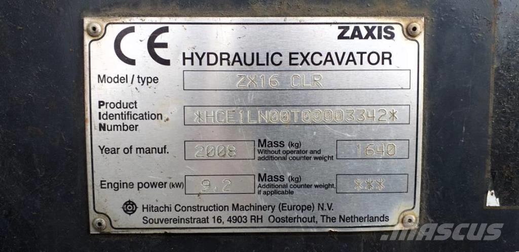 Hitachi ZX 16 CLR Mini kotrók < 7t