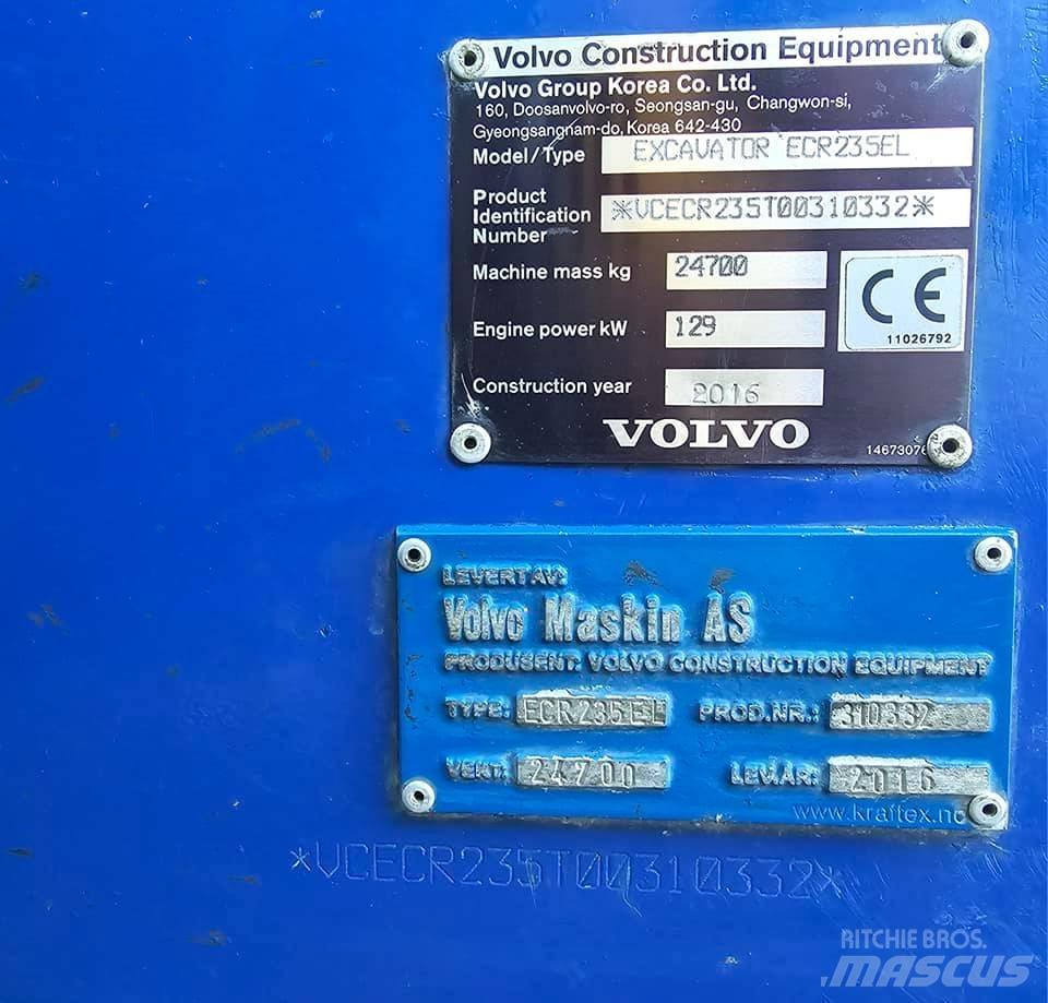 Volvo ECR 235 EL Lánctalpas kotrók