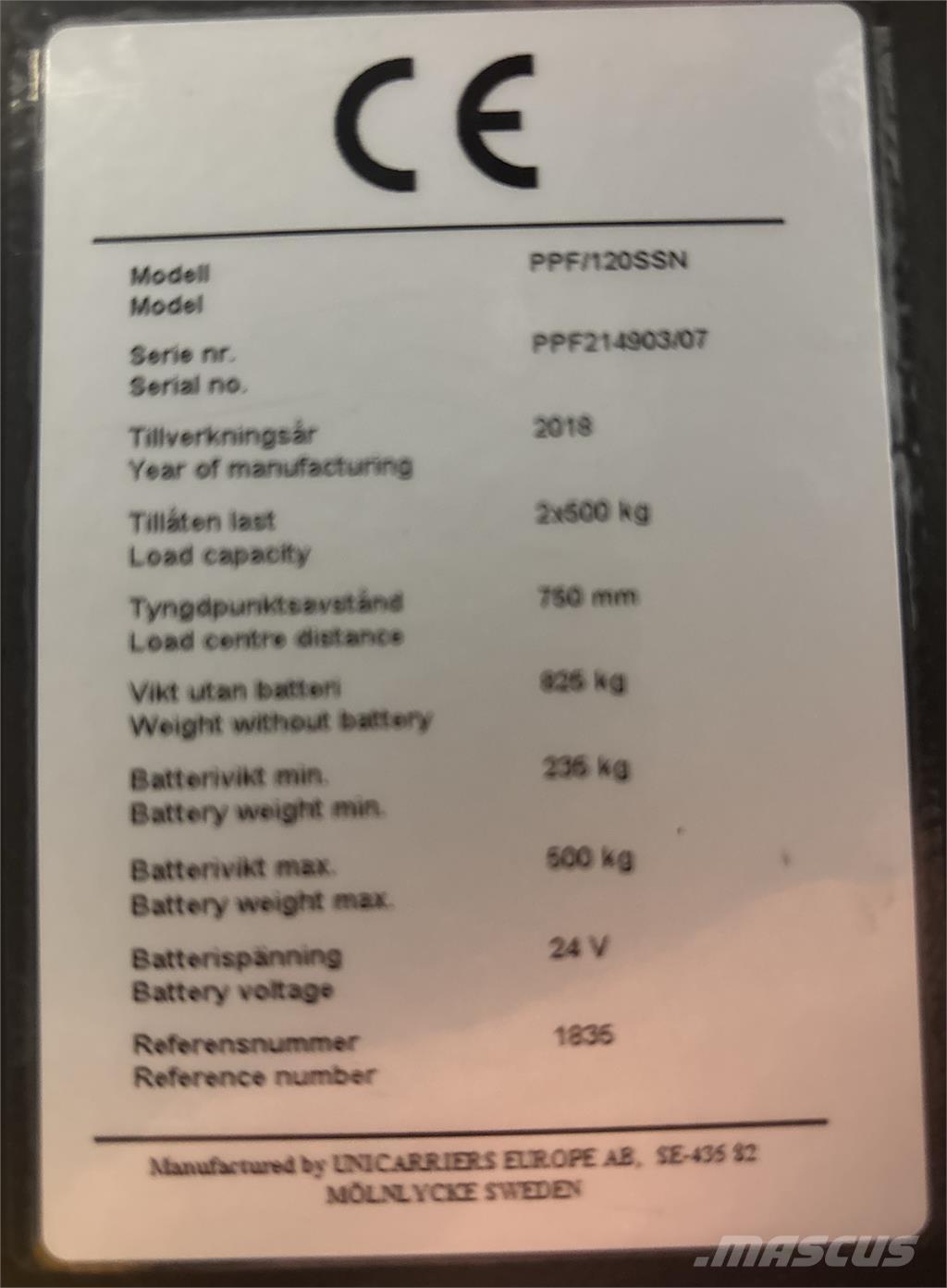 Atlet PPF120 Komissiózó alacsony emelésű targonca