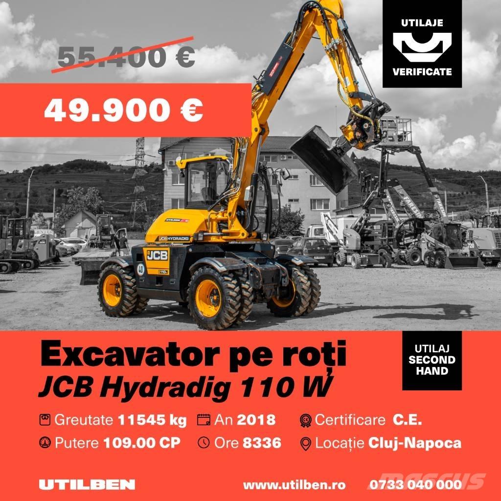 JCB Hydradig 110 W Gumikerekes kotrók