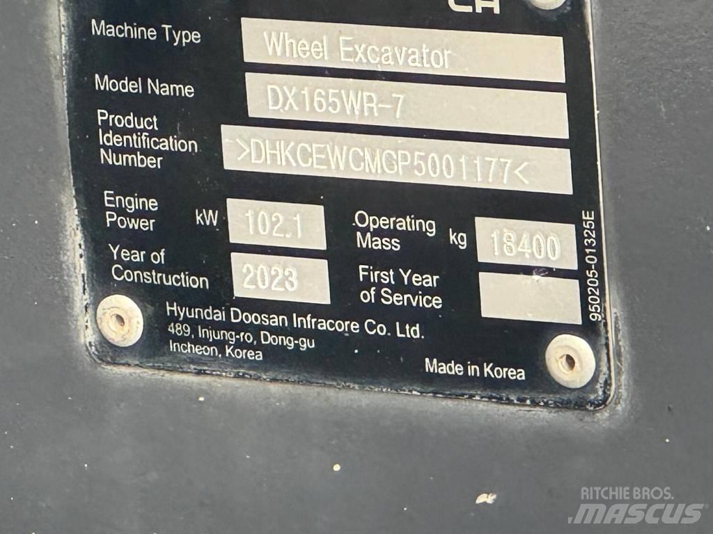 Doosan DX165WR-7 Gumikerekes kotrók