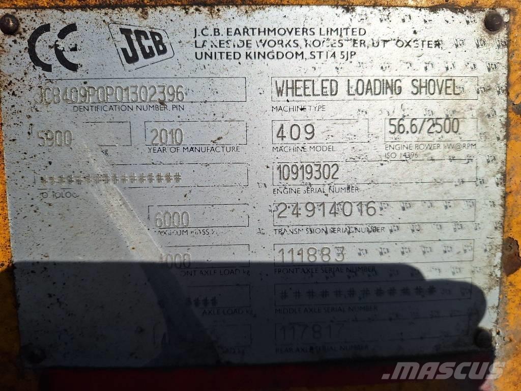JCB 409 Gumikerekes homlokrakodók