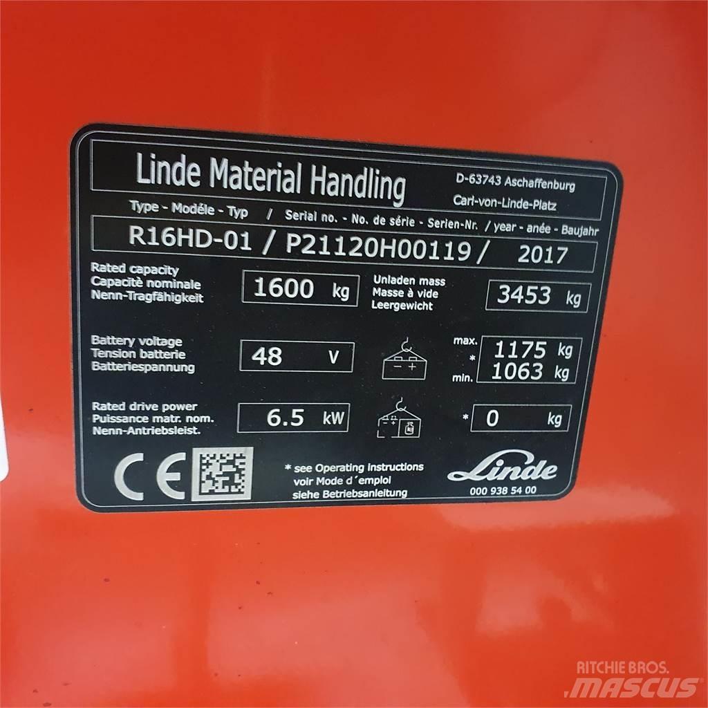 Linde R16HD Tolóoszlopos targonca