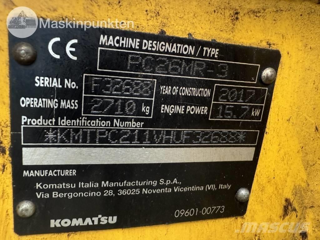 Komatsu PC 26 MR Mini kotrók < 7t