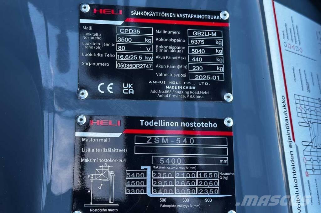 Heli CPD 35 Elektromos targoncák