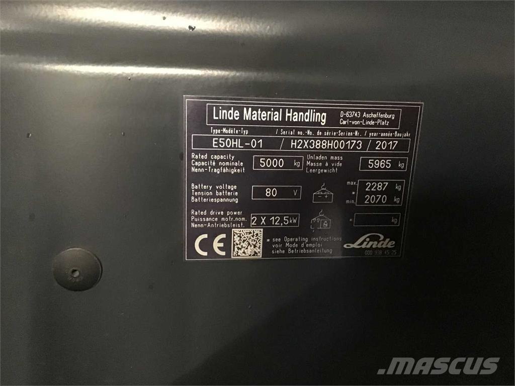 Linde E50HL Elektromos targoncák