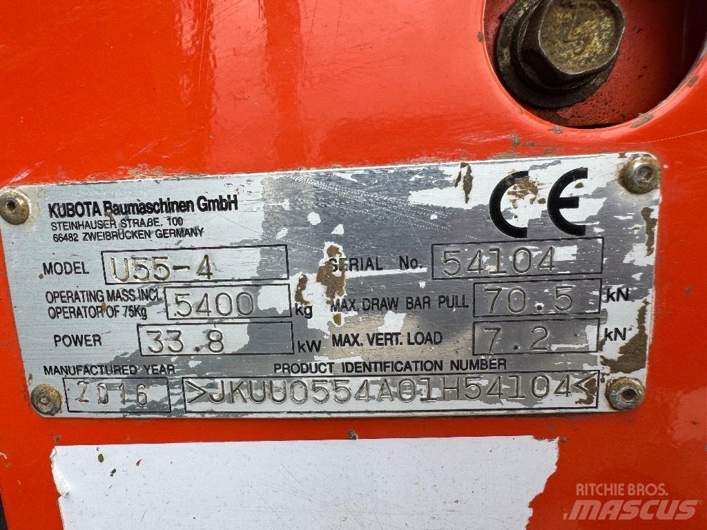 Kubota U 55-4 Mini kotrók < 7t
