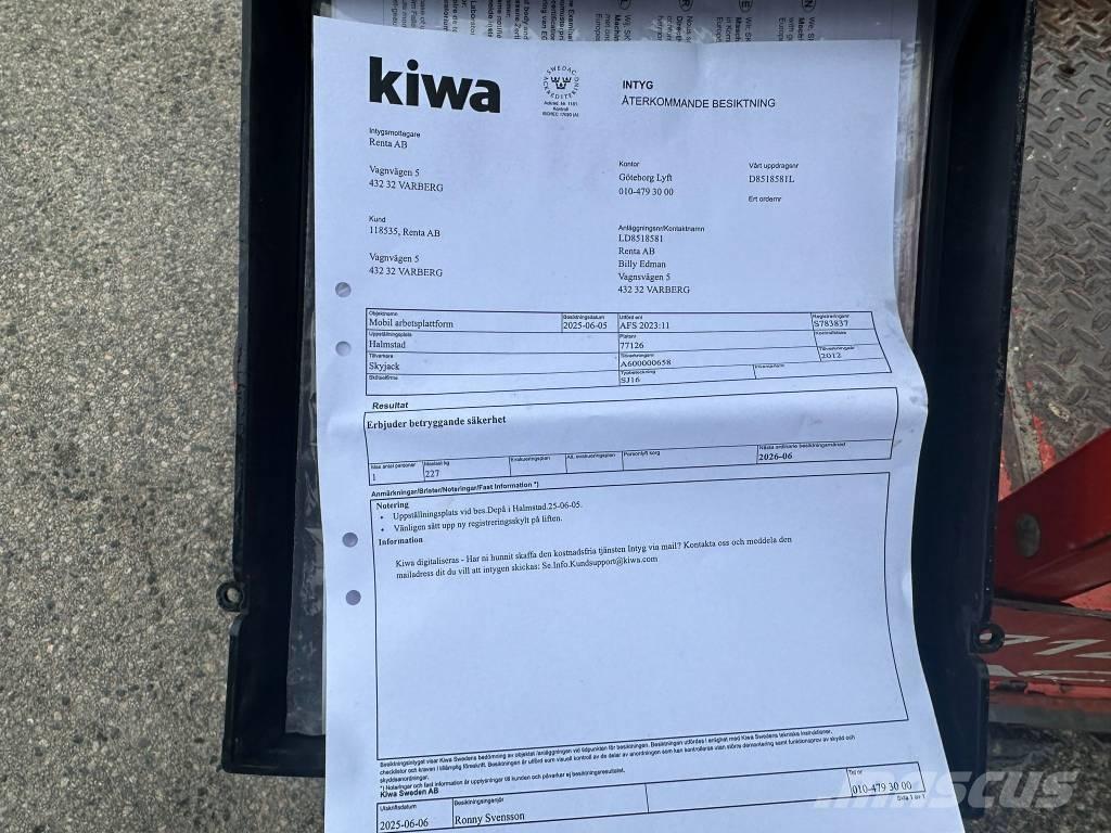 SkyJack SJ 16 Személyemelők