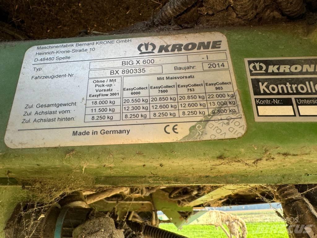 Krone Big X 600 Önjáró szecskázók