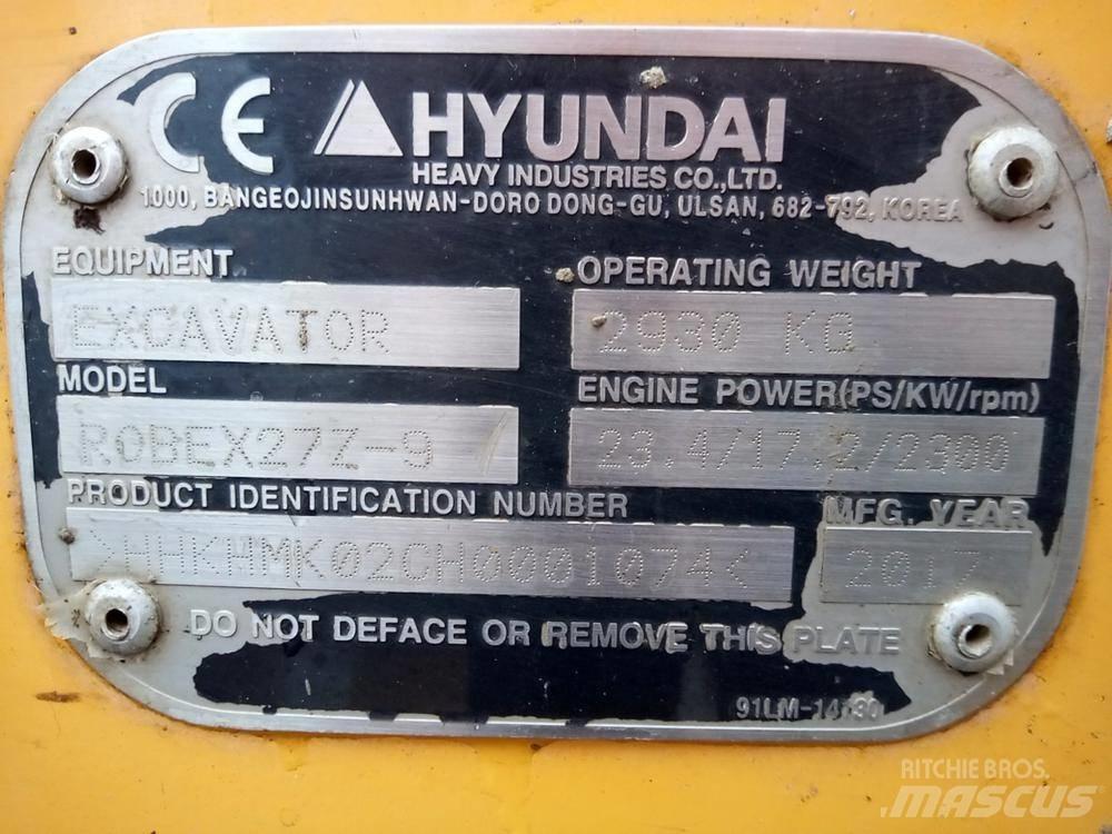 Hyundai Robex 27Z-9 Mini kotrók < 7t