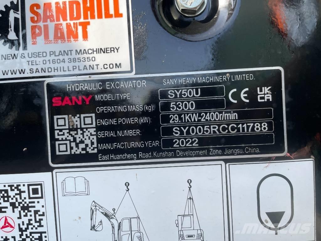 Sany SY 50 U Mini kotrók < 7t