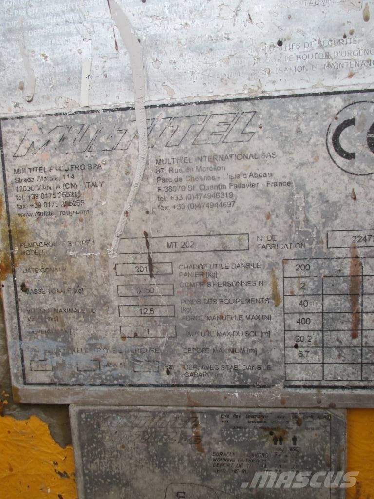 Multitel MT 202 Teherautóra szerelt emelők és állványok